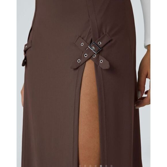 Brand New - Halara Women’s L High Waisted Decorative Buckle 2-in-1 Maxi Casual S - Picture 5 of 8
